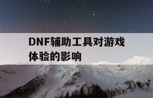 DNF辅助工具对游戏体验的影响