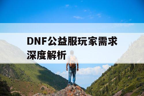 DNF公益服玩家需求深度解析