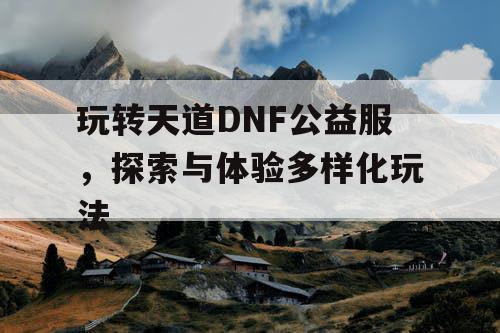 玩转天道DNF公益服，探索与体验多样化玩法