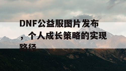 DNF公益服图片发布	，个人成长策略的实现路径