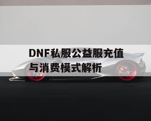 DNF私服公益服充值与消费模式解析