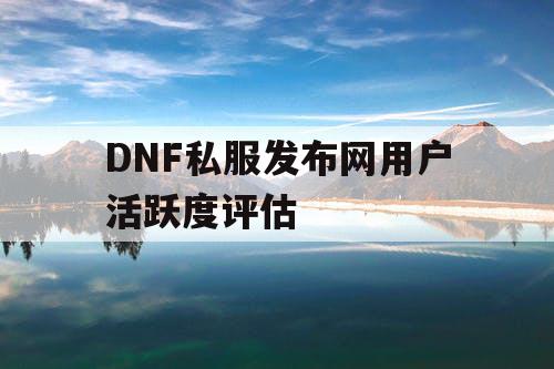 DNF私服发布网用户活跃度评估