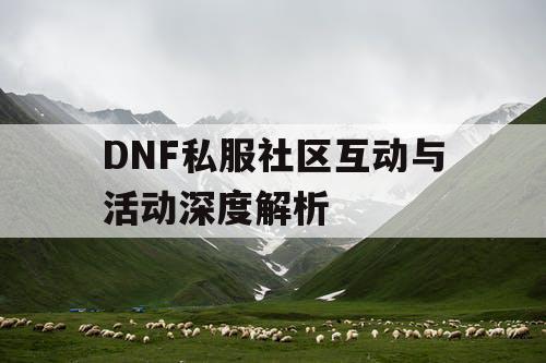 DNF私服社区互动与活动深度解析