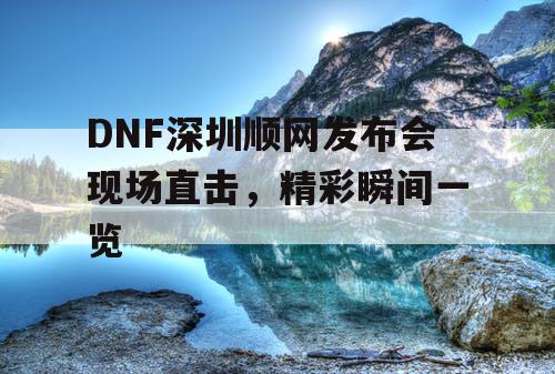 DNF深圳顺网发布会现场直击，精彩瞬间一览