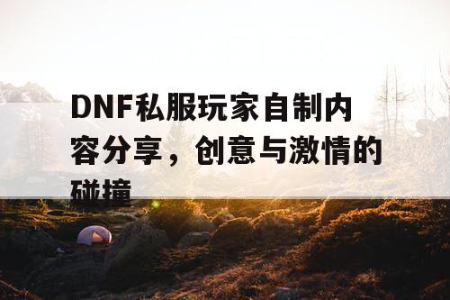 DNF私服玩家自制内容分享	，创意与激情的碰撞