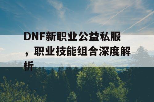 DNF新职业公益私服，职业技能组合深度解析