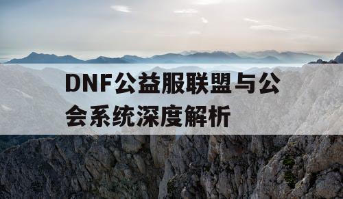 DNF公益服联盟与公会系统深度解析