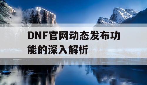 DNF官网动态发布功能的深入解析