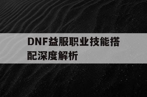 DNF益服职业技能搭配深度解析