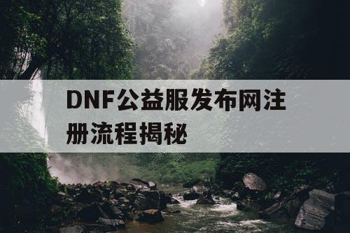 DNF公益服发布网注册流程揭秘