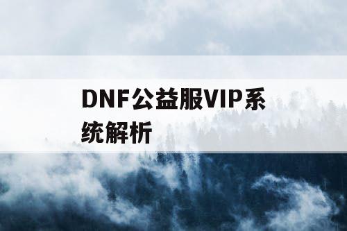 DNF公益服VIP系统解析