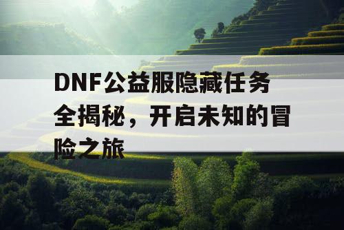 DNF公益服隐藏任务全揭秘，开启未知的冒险之旅