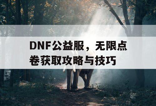 DNF公益服，无限点卷获取攻略与技巧