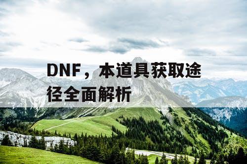 DNF，本道具获取途径全面解析