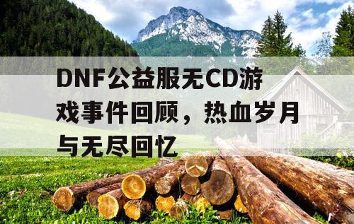 DNF公益服无CD游戏事件回顾	，热血岁月与无尽回忆