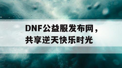 DNF公益服发布网	，共享逆天快乐时光