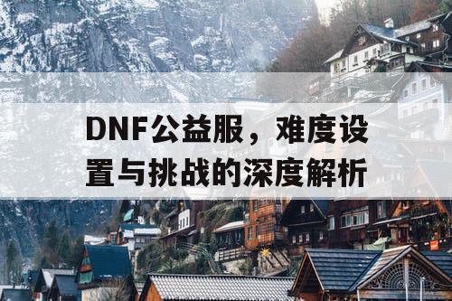 DNF公益服	，难度设置与挑战的深度解析