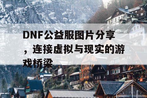 DNF公益服图片分享，连接虚拟与现实的游戏桥梁