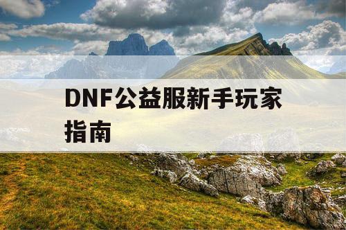 DNF公益服新手玩家指南