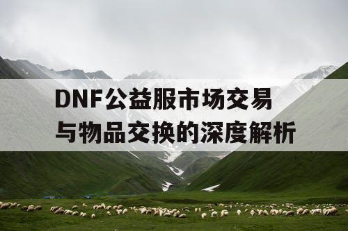 DNF公益服市场交易与物品交换的深度解析