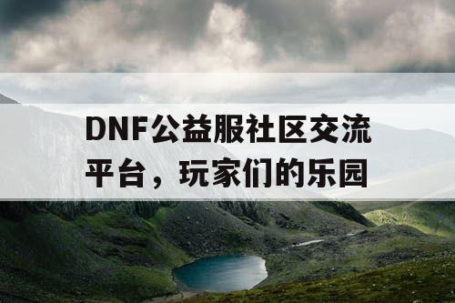 DNF公益服社区交流平台，玩家们的乐园