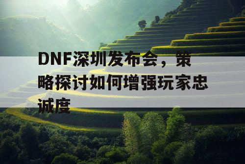 DNF深圳发布会，策略探讨如何增强玩家忠诚度