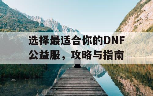 选择最适合你的DNF公益服，攻略与指南