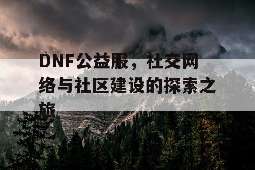 DNF公益服	，社交网络与社区建设的探索之旅