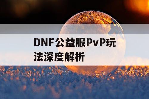 DNF公益服PvP玩法深度解析