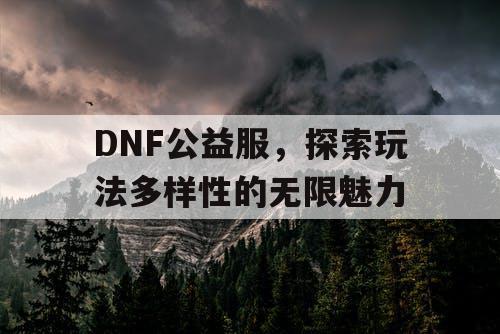 DNF公益服，探索玩法多样性的无限魅力