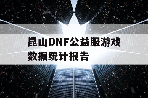 昆山DNF公益服游戏数据统计报告