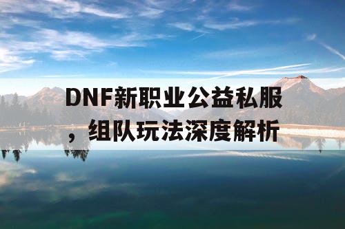 DNF新职业公益私服	，组队玩法深度解析