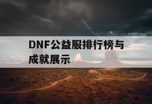 DNF公益服排行榜与成就展示