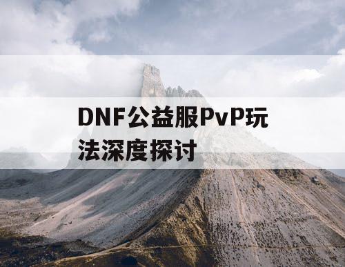 DNF公益服PvP玩法深度探讨