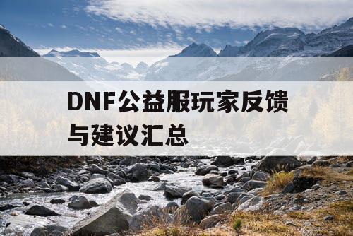 DNF公益服玩家反馈与建议汇总