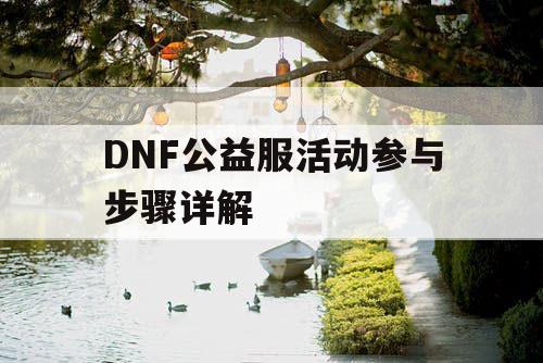 DNF公益服活动参与步骤详解