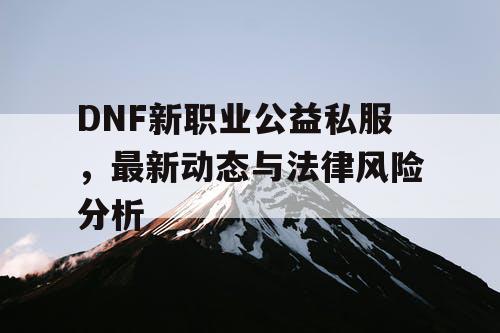 DNF新职业公益私服	，最新动态与法律风险分析