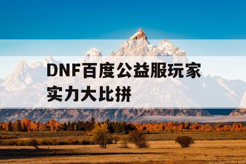 DNF百度公益服玩家实力大比拼