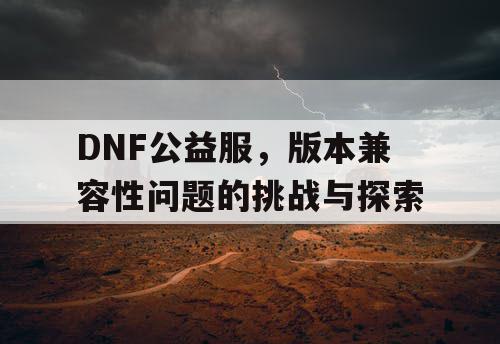 DNF公益服	，版本兼容性问题的挑战与探索