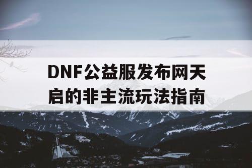 DNF公益服发布网天启的非主流玩法指南