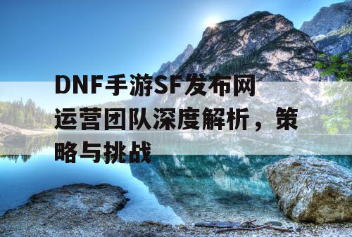 DNF手游SF发布网运营团队深度解析	，策略与挑战