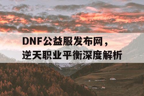 DNF公益服发布网，逆天职业平衡深度解析