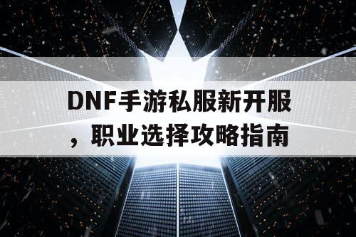 DNF手游私服新开服	，职业选择攻略指南