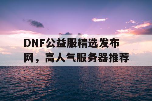 DNF公益服精选发布网，高人气服务器推荐