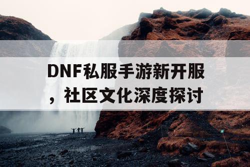 DNF私服手游新开服	，社区文化深度探讨