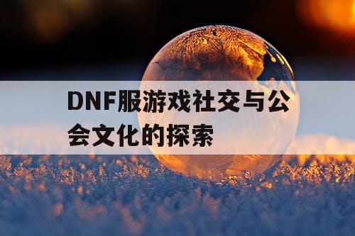 DNF服游戏社交与公会文化的探索