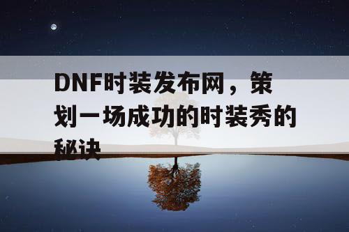 DNF时装发布网，策划一场成功的时装秀的秘诀