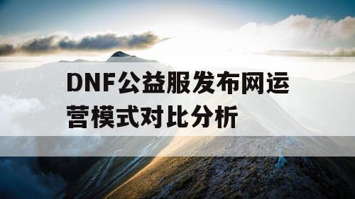 DNF公益服发布网运营模式对比分析