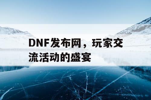 DNF发布网，玩家交流活动的盛宴