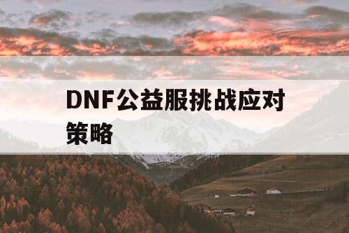 DNF公益服挑战应对策略